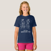 機械的スケッチヴィンテージ青写真ホワイトカスタム Tシャツ (正面フル)