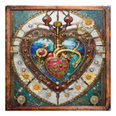 機械的ハート解剖学的スチームパンクシリーズ フォトプリント (正面)