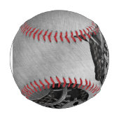 機械的損傷を伴うモノグラムメタル背景 野球ボール (正面)