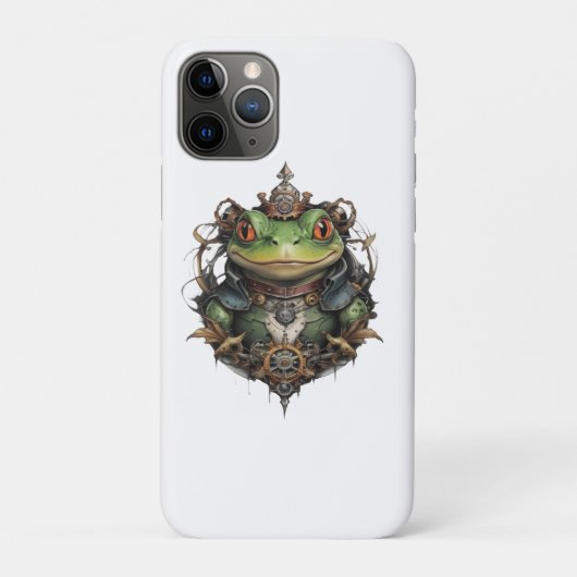 「機械的跳躍：スティームパンク緑のカエル」 Case-Mate iPhoneケース (裏)