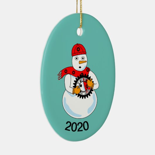 機械的雪だるま セラミックオーナメント (右)