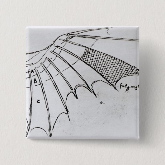 機械翼の詳細 缶バッジ (正面)