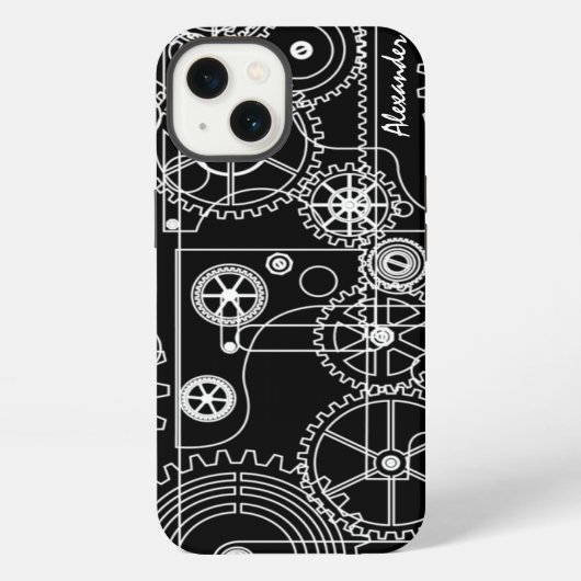 機械蒸気のパンクのギア iPhoneケース (裏面)
