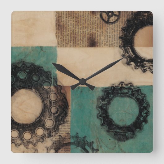 機械II スクエア壁時計 (正面)