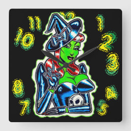 機知に富む時間 スクエア壁時計