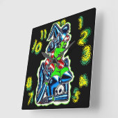 機知に富む時間 スクエア壁時計 (傾斜)