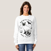 機知に富んだフライト：魅惑のシャム猫 スウェットシャツ (正面フル)