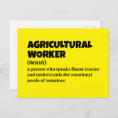 機知に富んだ農業労働者の定義 シーズンポストカード (正面/裏面)