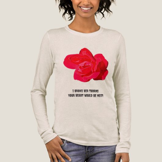 機知に富んだ鎧の薔薇 長袖Tシャツ トライブレンドTシャツ (正面)