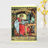 機織り女性 カード (黄色い花)