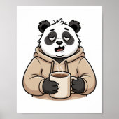 機能するには疲れすぎたパンダのコーヒー漫画 ポスター (正面)