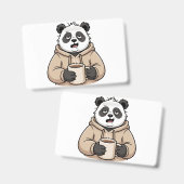 機能するのが疲れたパンダのコーヒー漫画 バッジ (正面&裏面)