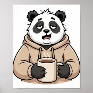 機能するのが疲れたパンダのコーヒー漫画 ポスター