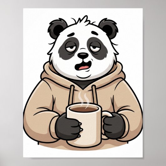 機能するのが疲れたパンダのコーヒー漫画 ポスター (正面)