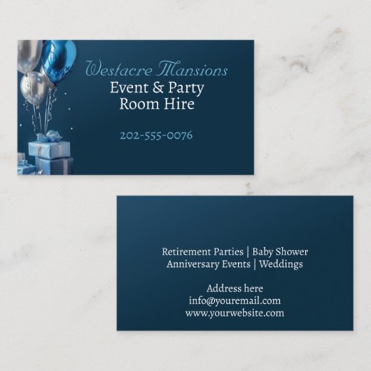 機能イベントパーティールームのレンタル 名刺 (正面/裏面)