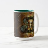 機能マトリックスのまわりに抽象芸術 ツートーンマグカップ (正面右)