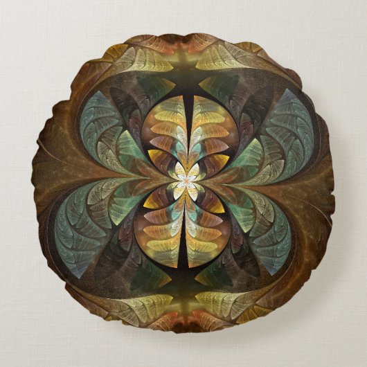 機能マトリックスのまわりに抽象芸術 ラウンドクッション (正面)