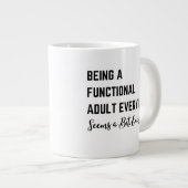 機能的な大人になること毎日少し緊張しているようだ ジャンボコーヒーマグカップ (正面右)