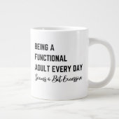 機能的な大人になること毎日少し緊張しているようだ ジャンボコーヒーマグカップ (右)