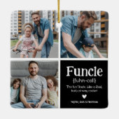 機能3フォトコラージュ定義かわいいクリスマス セラミックオーナメント (裏面)