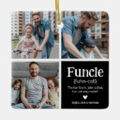 機能3フォトコラージュ定義かわいいクリスマス セラミックオーナメント (正面)