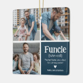 機能3フォトコラージュ定義かわいいクリスマス セラミックオーナメント (左)