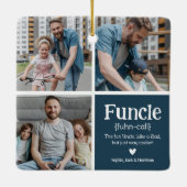 機能3フォトコラージュ定義かわいいクリスマス セラミックオーナメント (裏面)