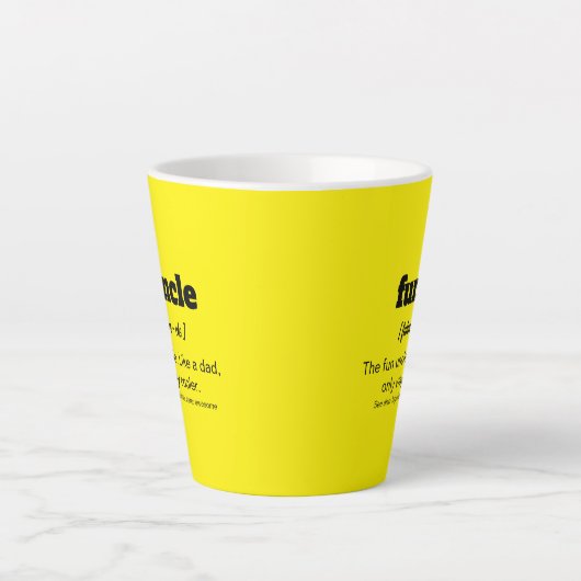 機能、おもしろいおじさん釉薬のマグカップは叔父もっとも偉大される カフェラテマグ (正面)