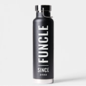 機能 |おもしろいカスタムおじさん4年フォトブラック ウォーターボトル (左面)