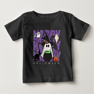 機転おもしろい ハッピーハローウィン魔法&いたずら ベビーTシャツ