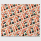 機転おもしろい | ハッピーハローウィン魔法&いたずら ラッピングペーパー (フラット)