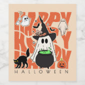 機転おもしろい | ハッピーハローウィン魔法&いたずら ワインラベル (シングルラベル)