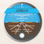 機長共同パイロット便楽器プリント ラウンドペーパーコースター (正面)