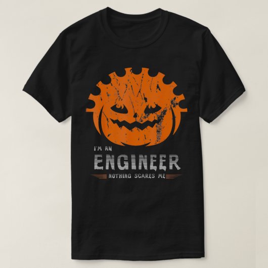 機関士でカボチャの技術者が怖くない Tシャツ (デザイン正面)