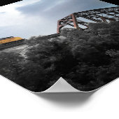 機関車が橋を渡る ポスター (角)