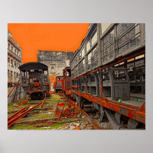 機関車と列車の馬車のポスター ポスター (正面)