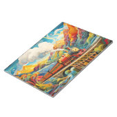 機関車のコンセプト抽象芸術カラフル風景 ノートパッド (アングル)
