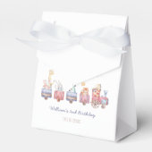 機関車の友達と動物園の動物たちを招待する誕生日パーティーのお知らせ フェイバーボックス (正面サイド)