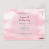 機関車の女の子 5歳の誕生日おめでとう招待状 ポストカード (裏面)