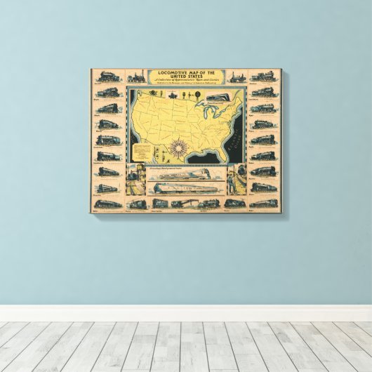 機関車の州の地統一された図 キャンバスプリント (インサイチュ (ウッドフロア))