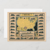 機関車の州の地統一された図 ポストカード (正面/裏面)