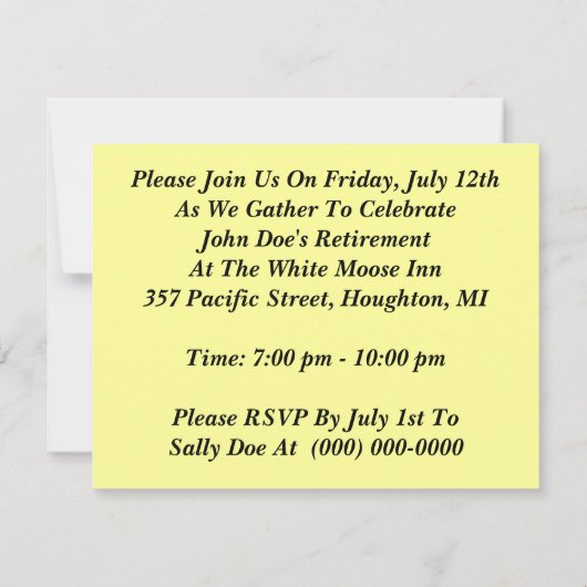 機関車をかき立てている退職のパーティの招待状RR 招待状 (裏面)