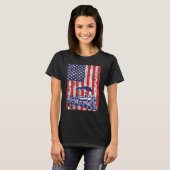 機関車エンジン米国アメリカ国旗J/J/4日 Tシャツ (正面フル)