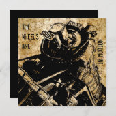 機関車グランジパーティの招待状テンプレート 招待状 (正面/裏面)