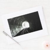 機関車トンネル 長方形シール (封筒)