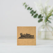 機関車ヴィンテージ蒸気機関&マップスタイル エンクロージャーカード (スタンド正面)