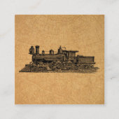 機関車ヴィンテージ蒸気機関&マップスタイル エンクロージャーカード (正面)