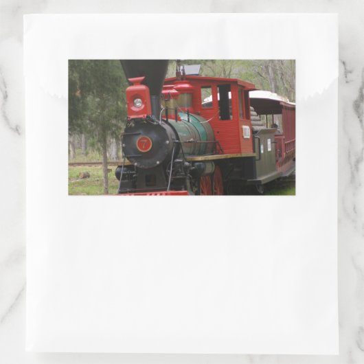 機関車写真 長方形シール (バッグ)