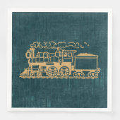 機関車列車アンティークヴィンテージアートレトロスタイル (正面)