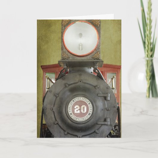 機関車工事誕生日 カード (正面)